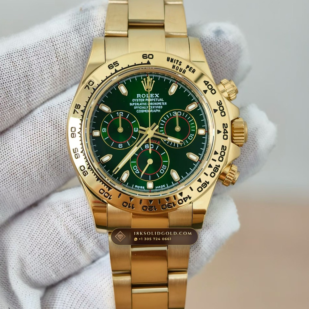 Rolex Cosmograph Daytona John Mayer Emerald Dial 18K Yellow Gold Reference 116508 — Hallmarked Edition