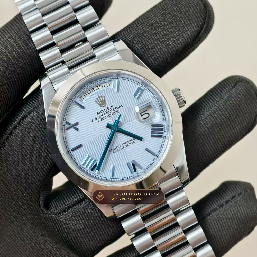 Rolex Day-Date 40 950 Platinum Reference 228206 — Hallmarked Edition angle 3