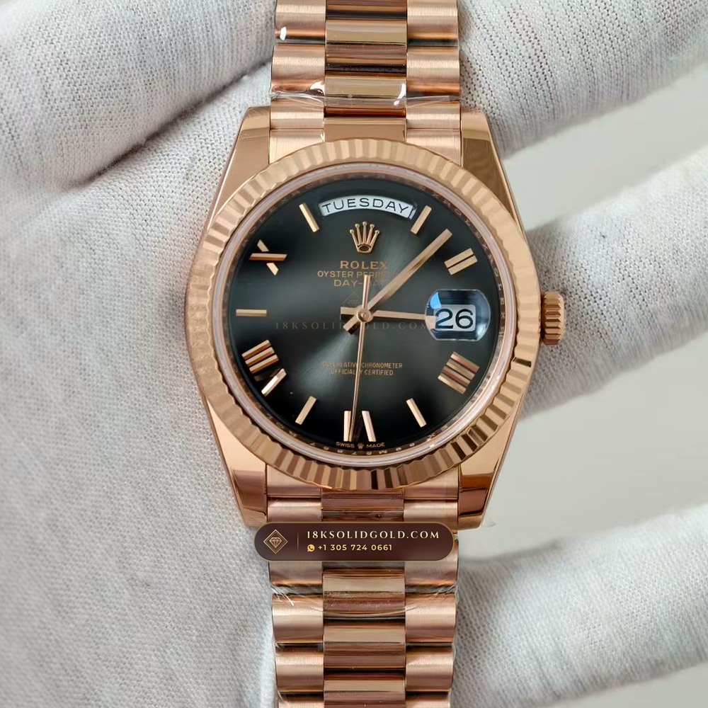 Rolex Day-Date 40 Graduated Ombre Sunray Dial 18K Everose Gold Reference 228235 — Hallmarked Edition