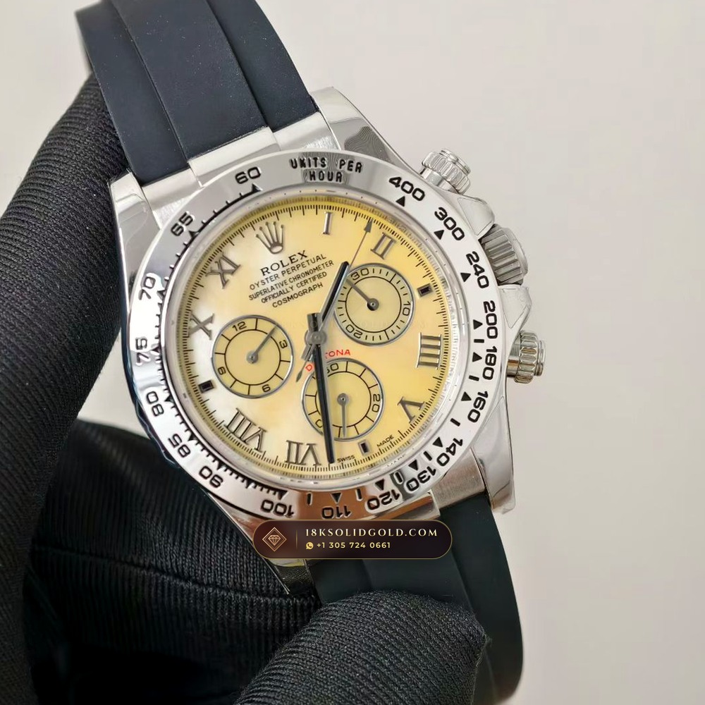 Rolex Cosmograph Daytona Beach Yellow Mother-of-Pearl Collector Edition 18K Yellow Gold Reference 116518 — Hallmarked Edition angle 2