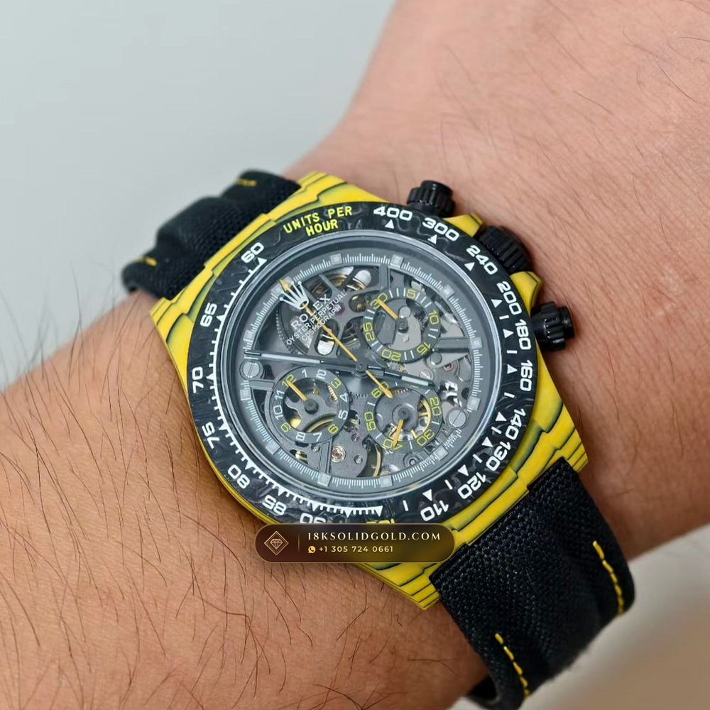Rolex Cosmograph Daytona DiW Carbon Bumblebee Edition Reference 116500LN — Salon Edition — Studio Gallery Plate VII in Forged Carbon TPT & Titanium (62.9g Verified Mass, Rolex Manufacture Cal. 4130 - 72h Power Reserve)