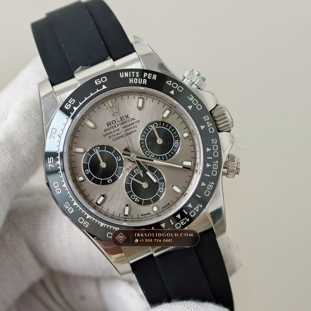 Rolex Cosmograph Daytona 18K White Gold Reference 116519LN — Hallmarked Edition angle 2