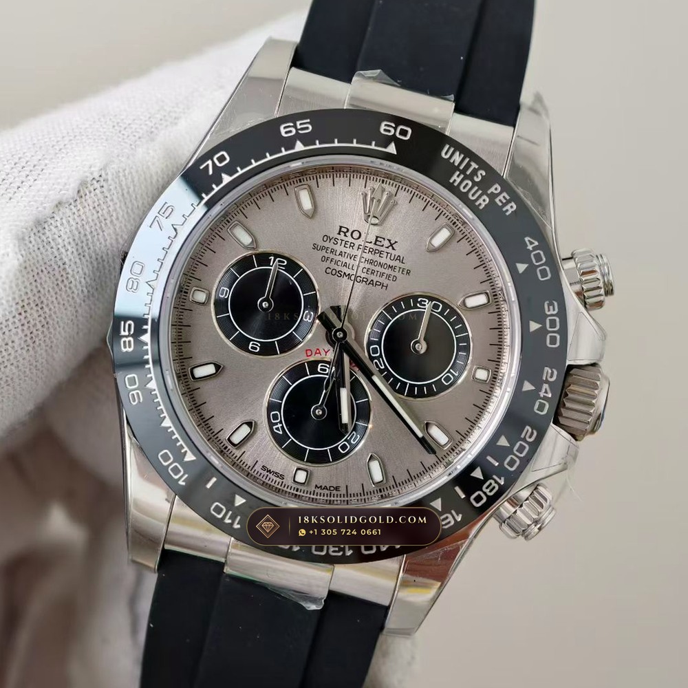 Rolex Cosmograph Daytona 18K White Gold Reference 116519LN — Hallmarked Edition angle 3