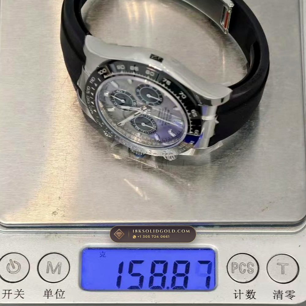 Rolex Cosmograph Daytona 18K White Gold Reference 116519LN — Hallmarked Edition — Studio Gallery Plate VIII in 18K White Gold Au750 (160.5g Verified Mass, Rolex Manufacture Cal. 4130 - 72h Power Reserve)