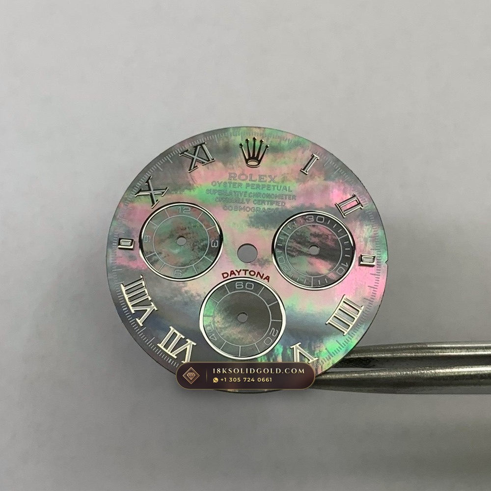 Rolex Cosmograph Daytona Tahitian Mother-of-Pearl Dial 18K White Gold Geneva Atelier Spec Reference 126509 — Hallmarked Edition angle 3