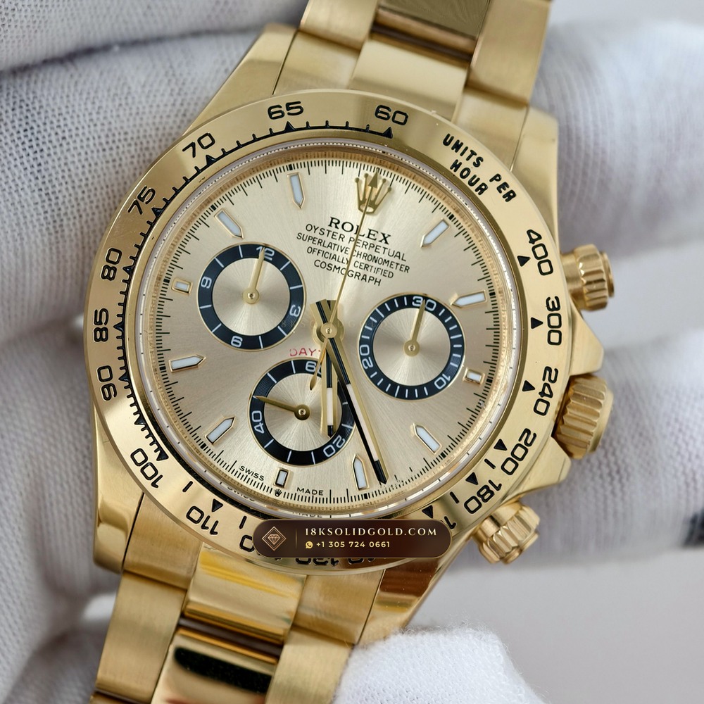 Rolex Cosmograph Daytona 18K Yellow Gold Geneva Atelier Spec Reference 126508 — Hallmarked Edition angle 3