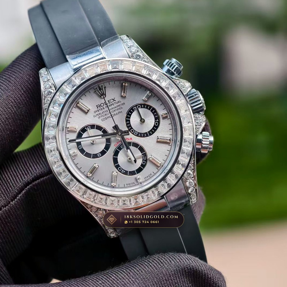 Rolex Cosmograph Daytona Diamond-Set Bezel 18K White Gold Reference 126539TBR — Hallmarked Edition angle 2