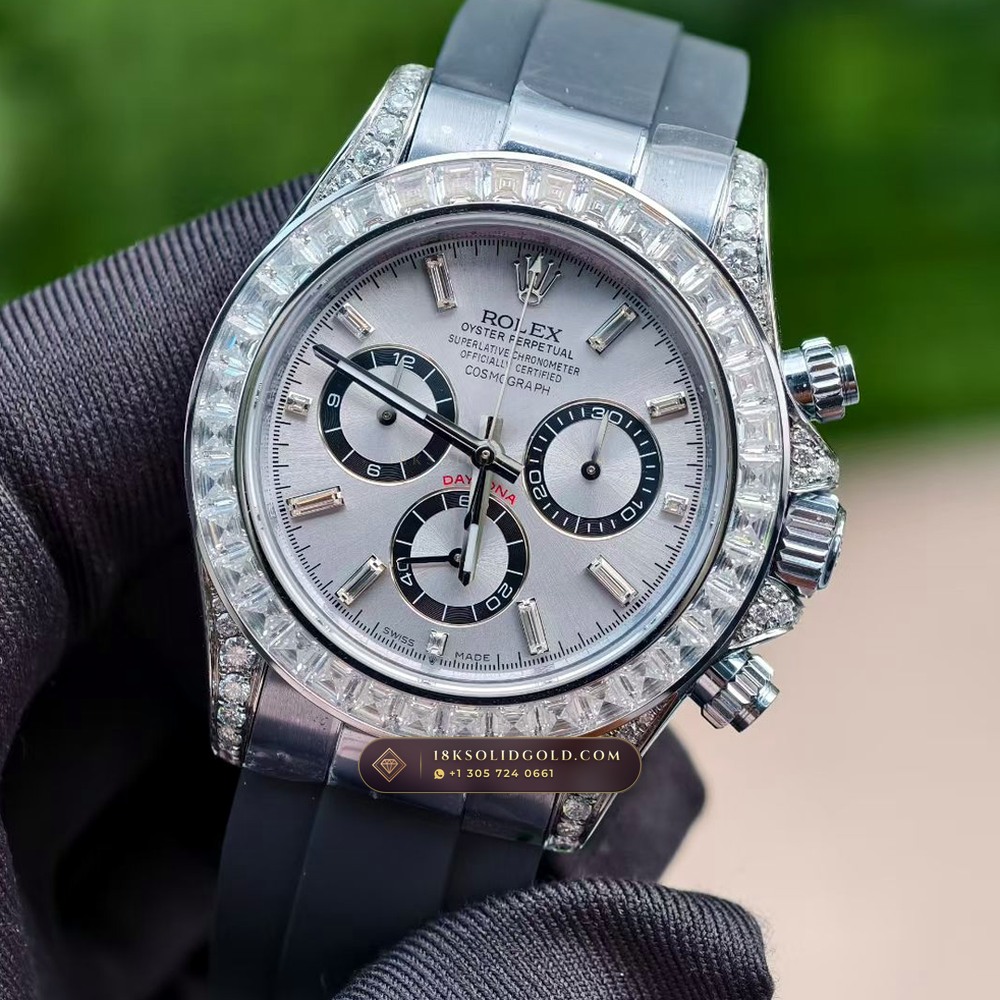 Rolex Cosmograph Daytona Diamond-Set Bezel 18K White Gold Reference 126539TBR — Hallmarked Edition angle 3