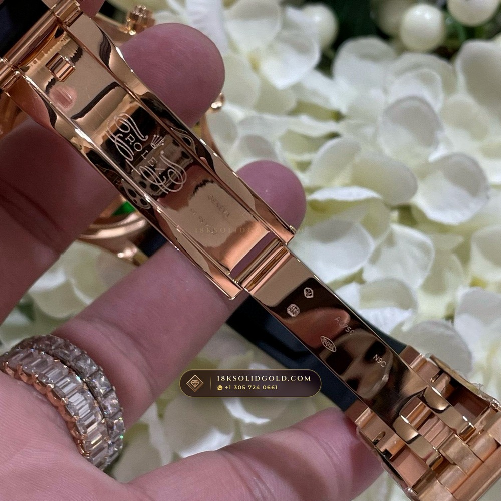 Rolex Cosmograph Daytona Giraffe Off-Catalogue Diamond Edition 18K Everose Gold Geneva Atelier Spec Reference 126555TBR — Hallmarked Edition — Studio Gallery Plate VII in 18K Rose Gold Au750 (216.3g Verified Mass, Rolex Manufacture Cal. 4131 - 72h Power Reserve)