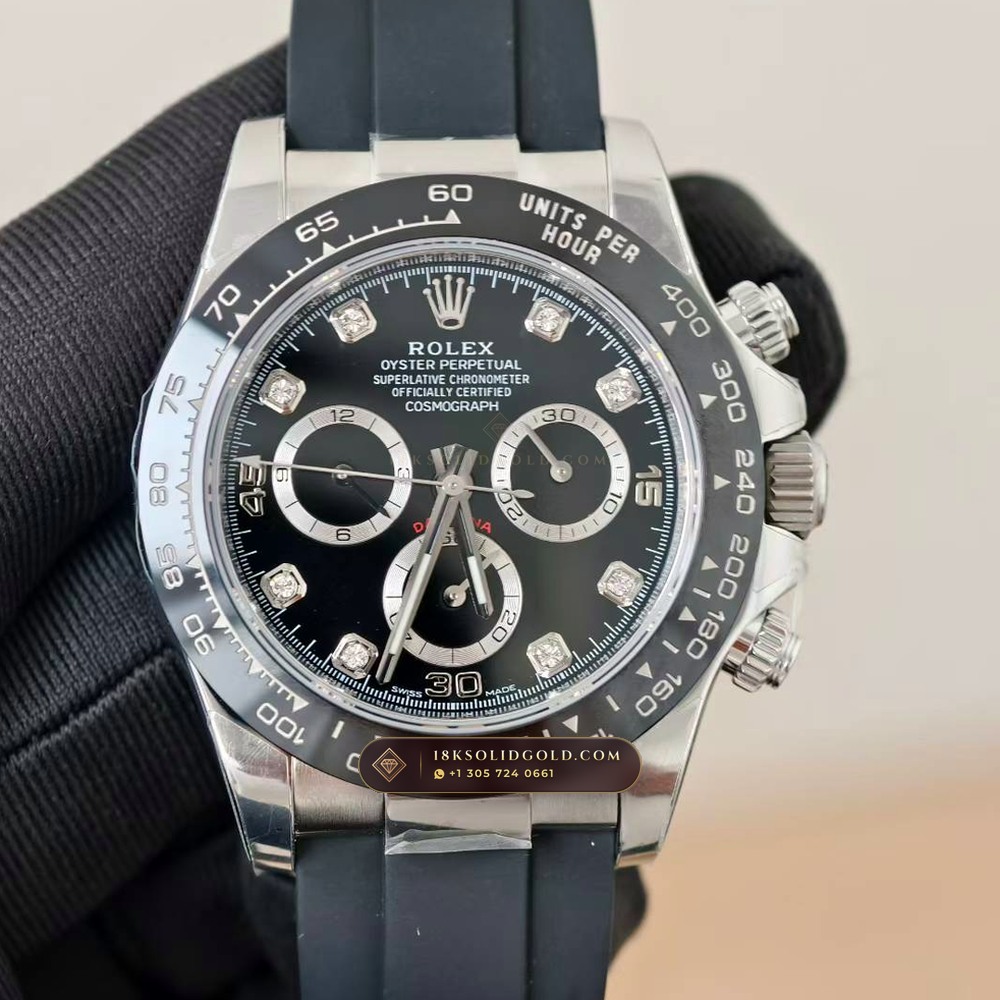 Rolex Cosmograph Daytona 18K White Gold Deep Crystal Optics Reference 116519LN — Hallmarked Edition