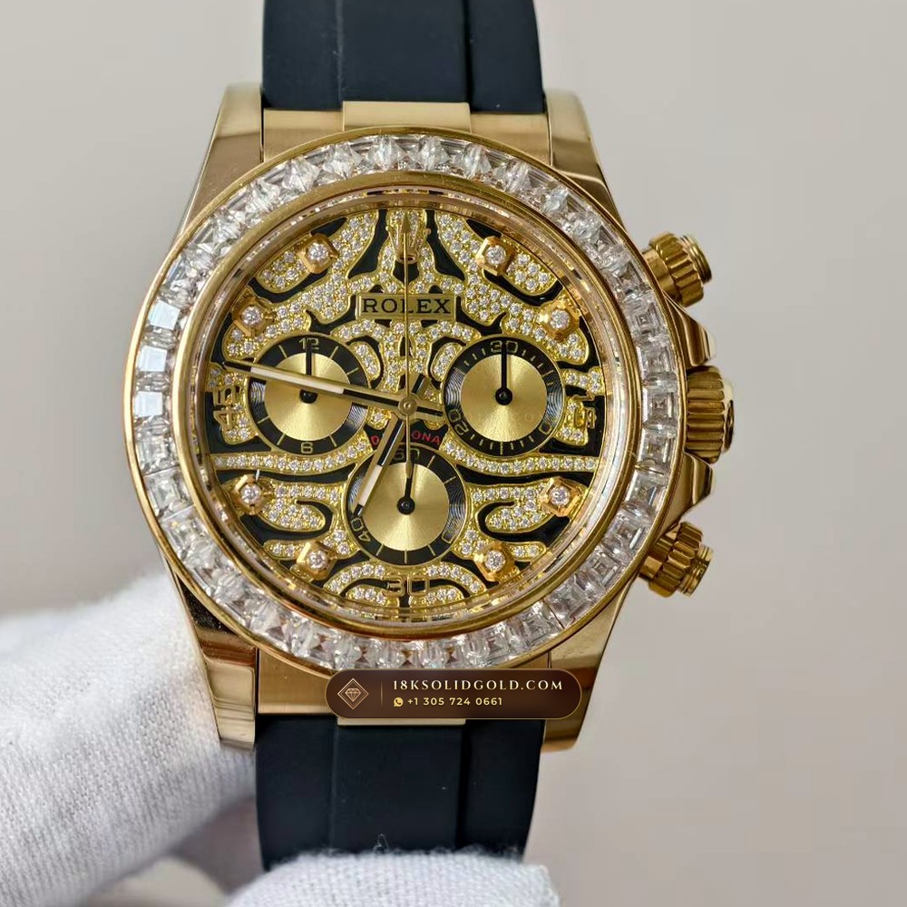 Rolex Cosmograph Daytona Diamond-Set Bezel 18K Yellow Gold Reference 116598TBR — Hallmarked Edition