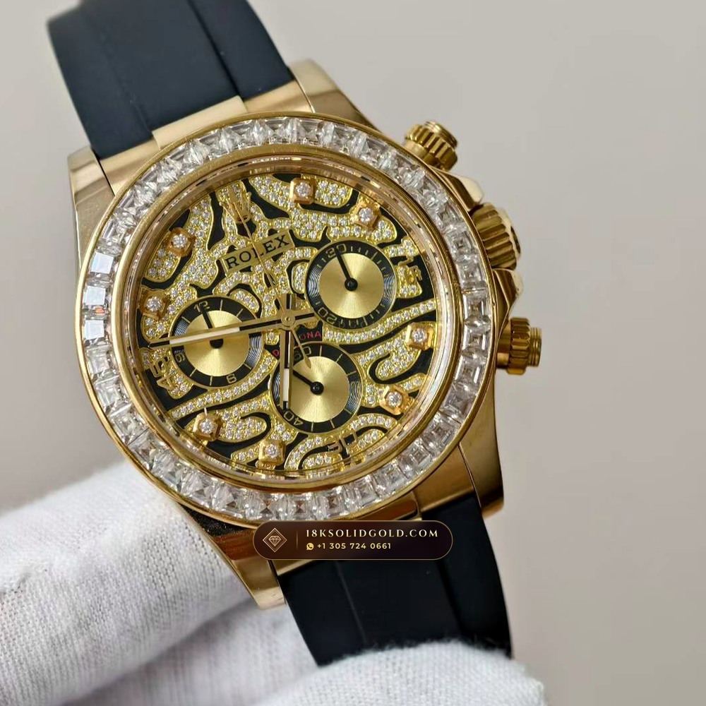 Rolex Cosmograph Daytona Diamond-Set Bezel 18K Yellow Gold Reference 116598TBR — Hallmarked Edition angle 2
