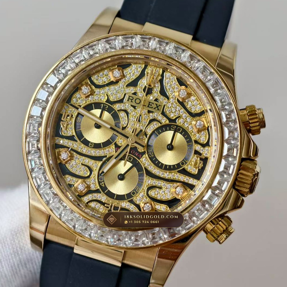 Rolex Cosmograph Daytona Diamond-Set Bezel 18K Yellow Gold Reference 116598TBR — Hallmarked Edition angle 3