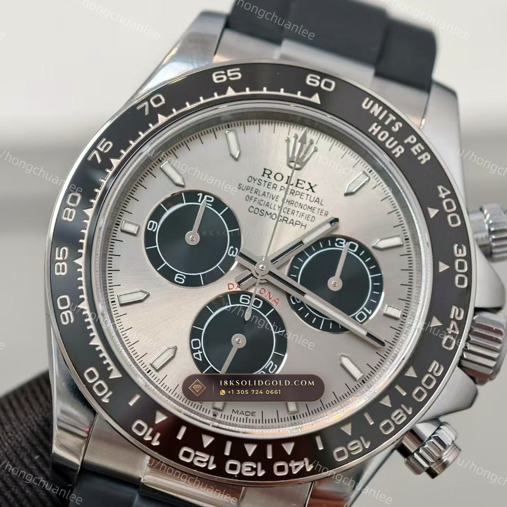 Rolex Cosmograph Daytona Cement Grey & Ice Blue Dial 950 Platinum Reference 126506 — Hallmarked Edition angle 3