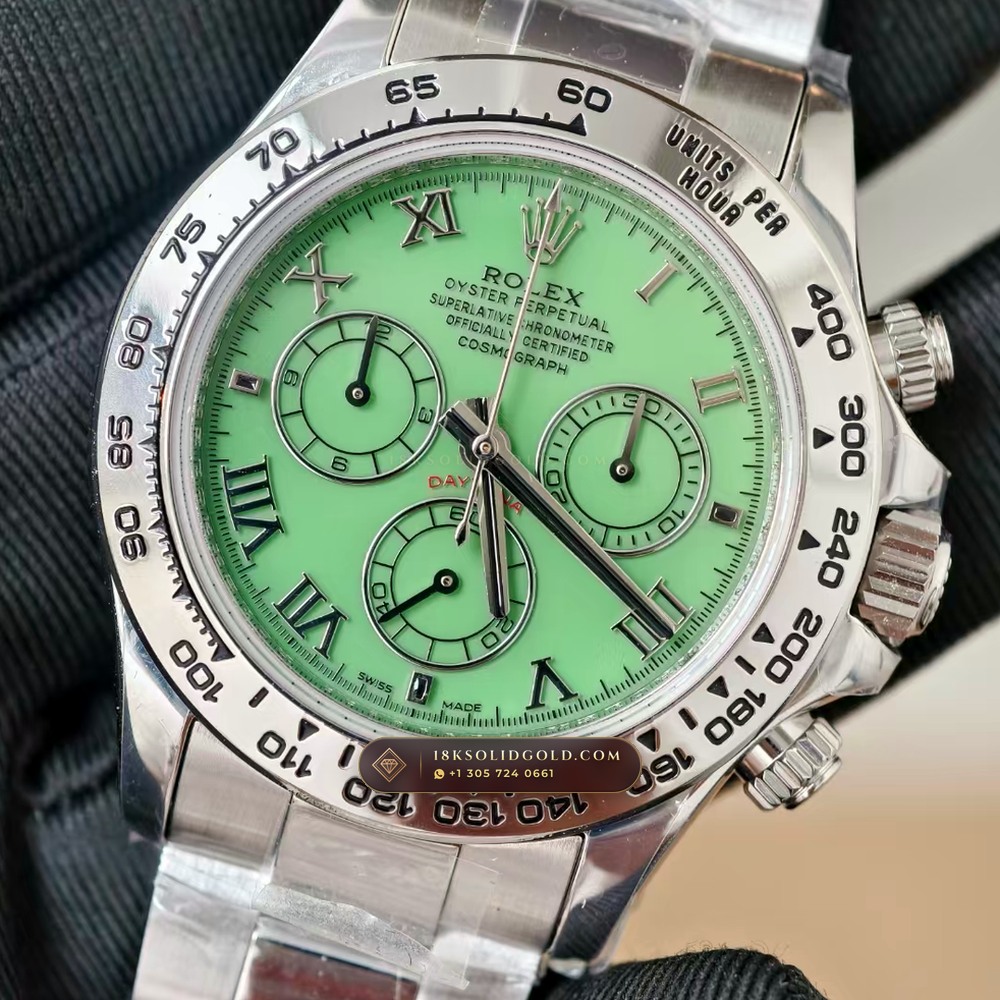 Rolex Cosmograph Daytona Beach Roman Mother-of-Pearl Dial 18K White Gold Reference 116519 — Hallmarked Edition angle 3