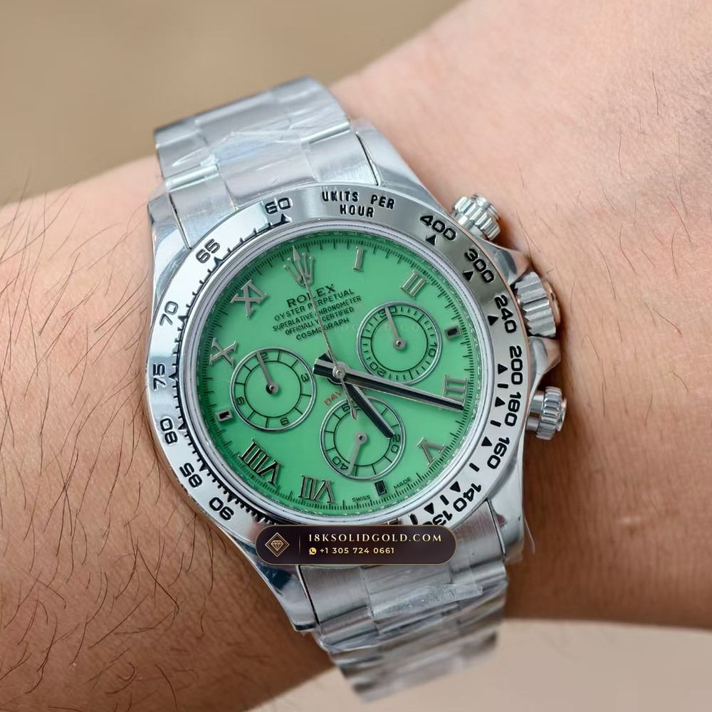 Rolex Cosmograph Daytona Beach Roman Mother-of-Pearl Dial 18K White Gold Reference 116519 — Hallmarked Edition — Studio Gallery Plate VIII in 18K White Gold Au750 (139.0g Verified Mass, Rolex Manufacture Cal. 4130 - 72h Power Reserve)