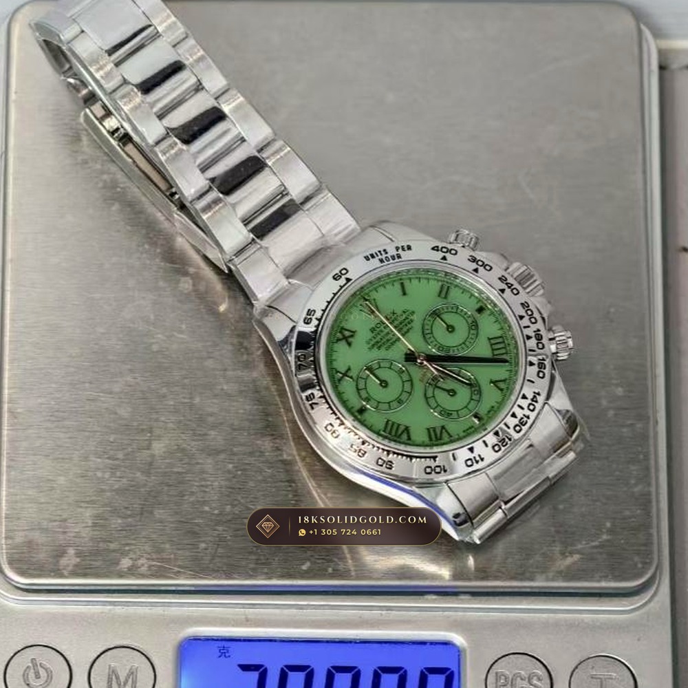 Rolex Cosmograph Daytona Beach Roman Mother-of-Pearl Dial 18K White Gold Reference 116519 — Hallmarked Edition — Studio Gallery Plate IX in 18K White Gold Au750 (139.0g Verified Mass, Rolex Manufacture Cal. 4130 - 72h Power Reserve)