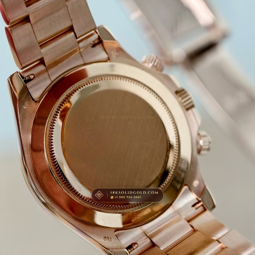 Rolex Cosmograph Daytona 18K Everose Gold Sapphire Caseback Spec Reference 116505 — Hallmarked Edition — Studio Gallery Plate VII in 18K Rose Gold Au750 (216.8g Verified Mass, Rolex Manufacture Cal. 4130 - 72h Power Reserve)