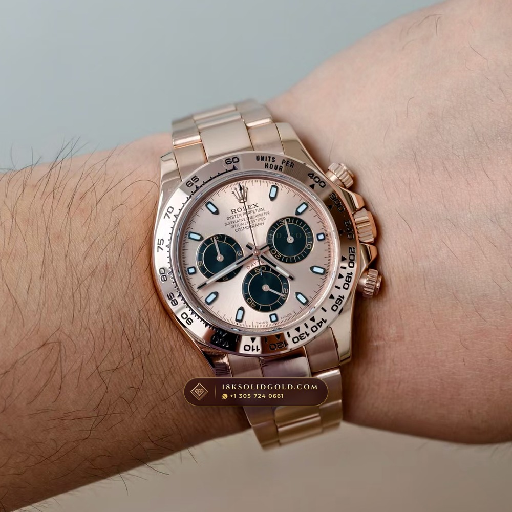 Rolex Cosmograph Daytona 18K Everose Gold Sapphire Caseback Spec Reference 116505 — Hallmarked Edition — Studio Gallery Plate VIII in 18K Rose Gold Au750 (216.8g Verified Mass, Rolex Manufacture Cal. 4130 - 72h Power Reserve)