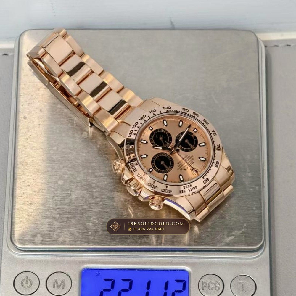 Rolex Cosmograph Daytona 18K Everose Gold Sapphire Caseback Spec Reference 116505 — Hallmarked Edition — Studio Gallery Plate IX in 18K Rose Gold Au750 (216.8g Verified Mass, Rolex Manufacture Cal. 4130 - 72h Power Reserve)