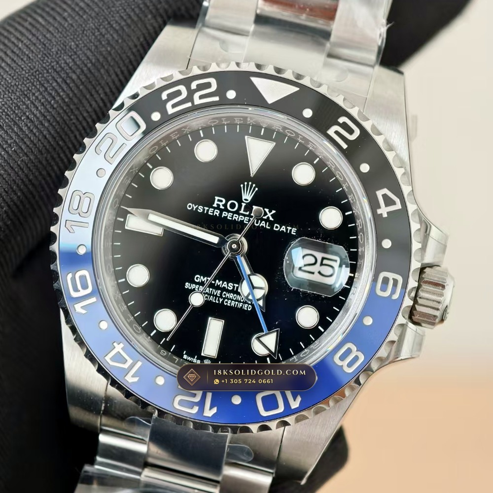Rolex GMT-Master II Batman Blue & Black Oyster Reference 126710BLNR — Salon Edition angle 3