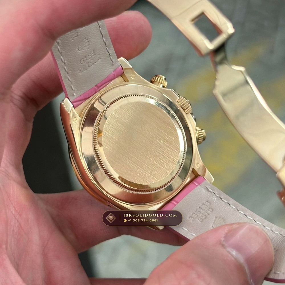 Rolex Cosmograph Daytona Barbie Pink Opal & Ruby 18K Yellow Gold Deep Crystal Optics Reference 126538TBR — Hallmarked Edition angle 3