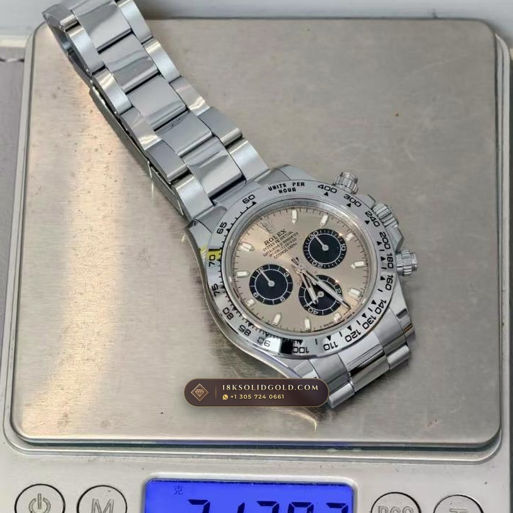 Rolex Cosmograph Daytona 18K White Gold Reference 116509 — Hallmarked Edition — Studio Gallery Plate VIII in 18K White Gold Au750 (216.8g Verified Mass, Rolex Manufacture Cal. 4130 - 72h Power Reserve)