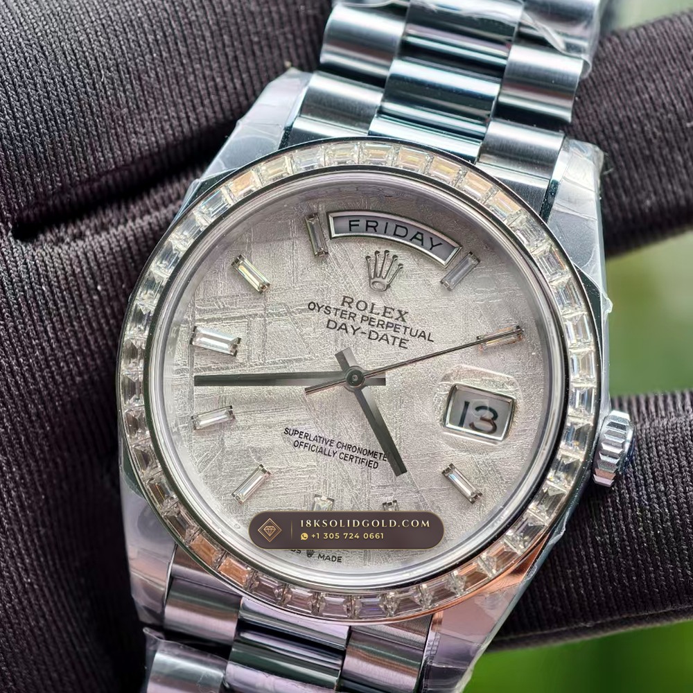 Rolex Day-Date 40 Gibeon Meteorite Dial 18K Everose Gold Reference 228235 — Hallmarked Edition angle 3