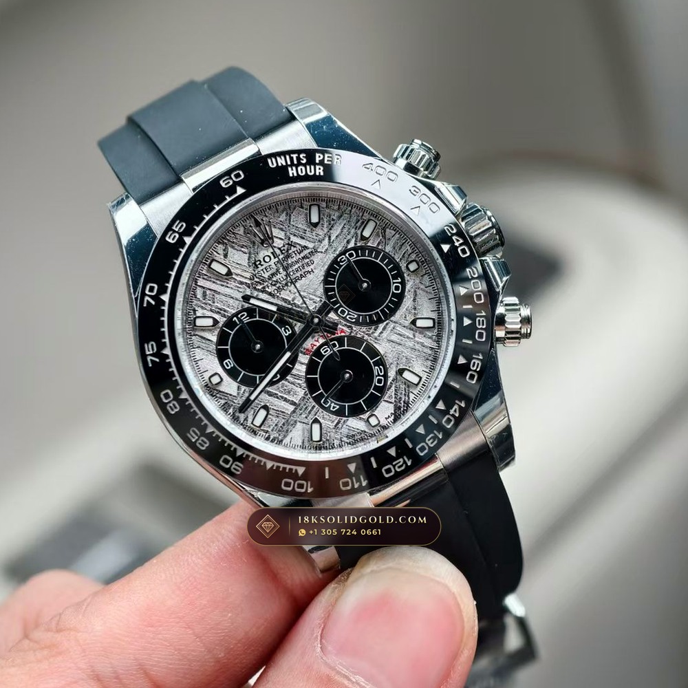 Rolex Cosmograph Daytona Gibeon Meteorite Dial 18K White Gold Reference 126509 — Hallmarked Edition angle 3