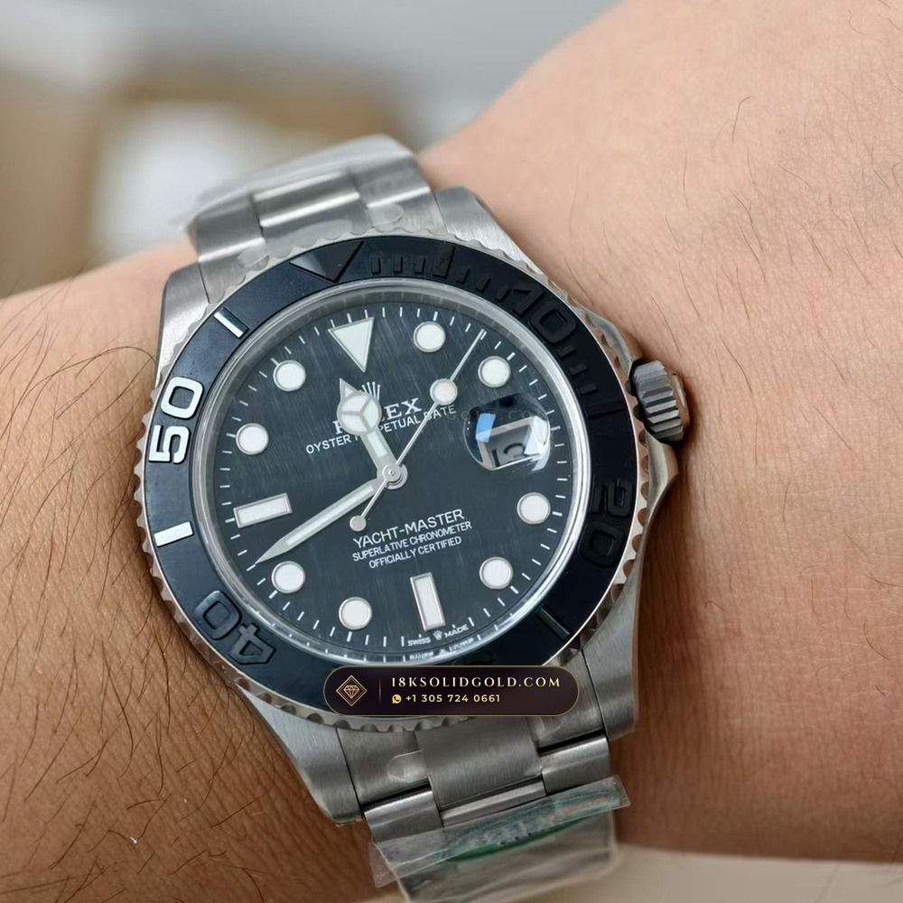 Rolex Yacht-Master 42 RLX Titanium Falcon Eye Stone Dial Geneva Atelier Spec Reference 226627 — Salon Edition — Studio Gallery Plate VIII in Grade 5 Titanium Monobloc (101.4g Verified Mass, Rolex Manufacture Cal. 3235 - 70h Power Reserve)