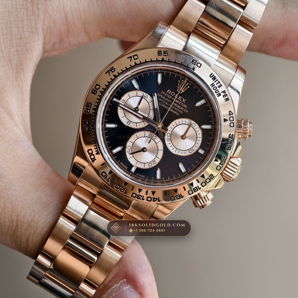 Rolex Cosmograph Daytona 18K Everose Gold Reference 126505 — Hallmarked Edition angle 3