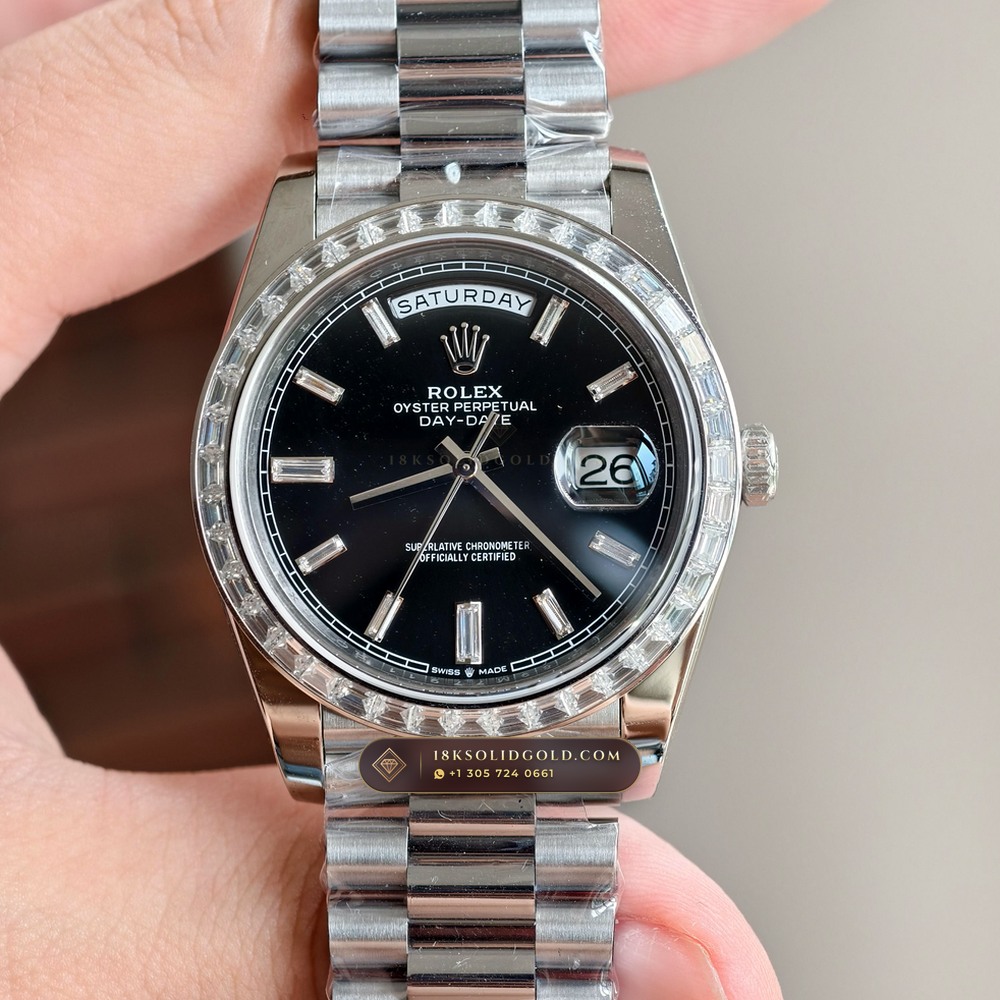 Rolex Day-Date 40 Diamond-Set Bezel 950 Platinum Reference 228396TBR — Hallmarked Edition