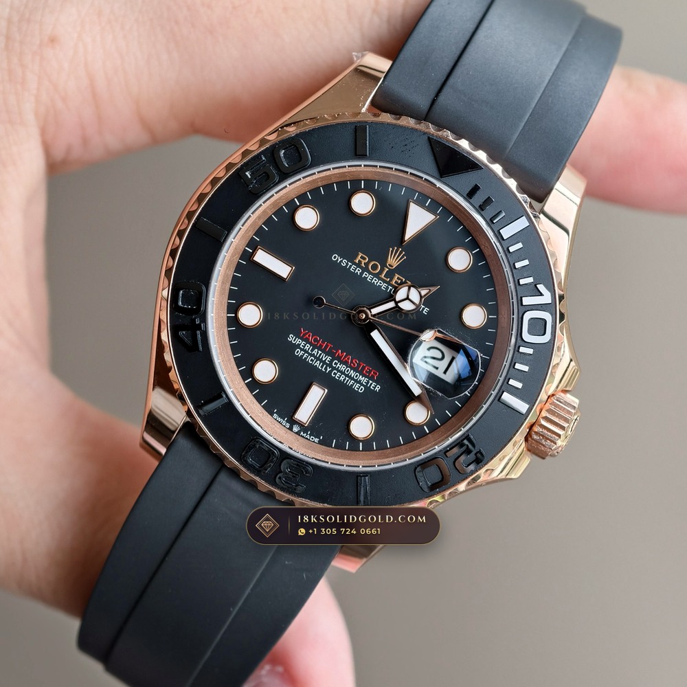 Rolex Yacht-Master 40 18K Everose Gold Reference 126655 — Hallmarked Edition angle 3