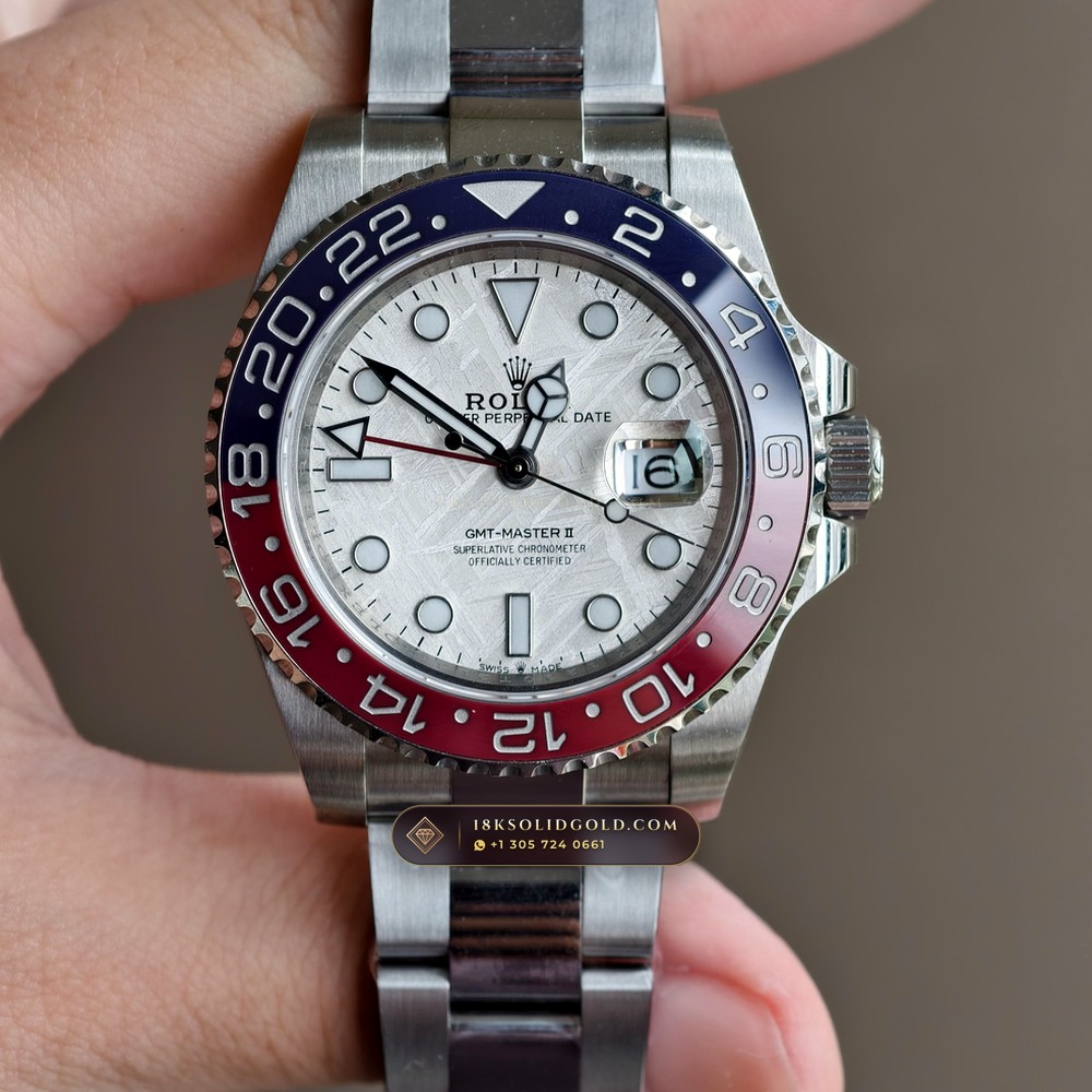 Rolex GMT-Master II Gibeon Meteorite Dial 18K White Gold Reference 126719BLRO — Hallmarked Edition