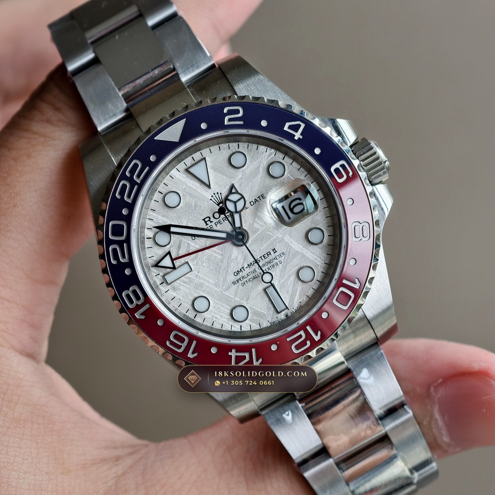 Rolex GMT-Master II Gibeon Meteorite Dial 18K White Gold Reference 126719BLRO — Hallmarked Edition angle 2