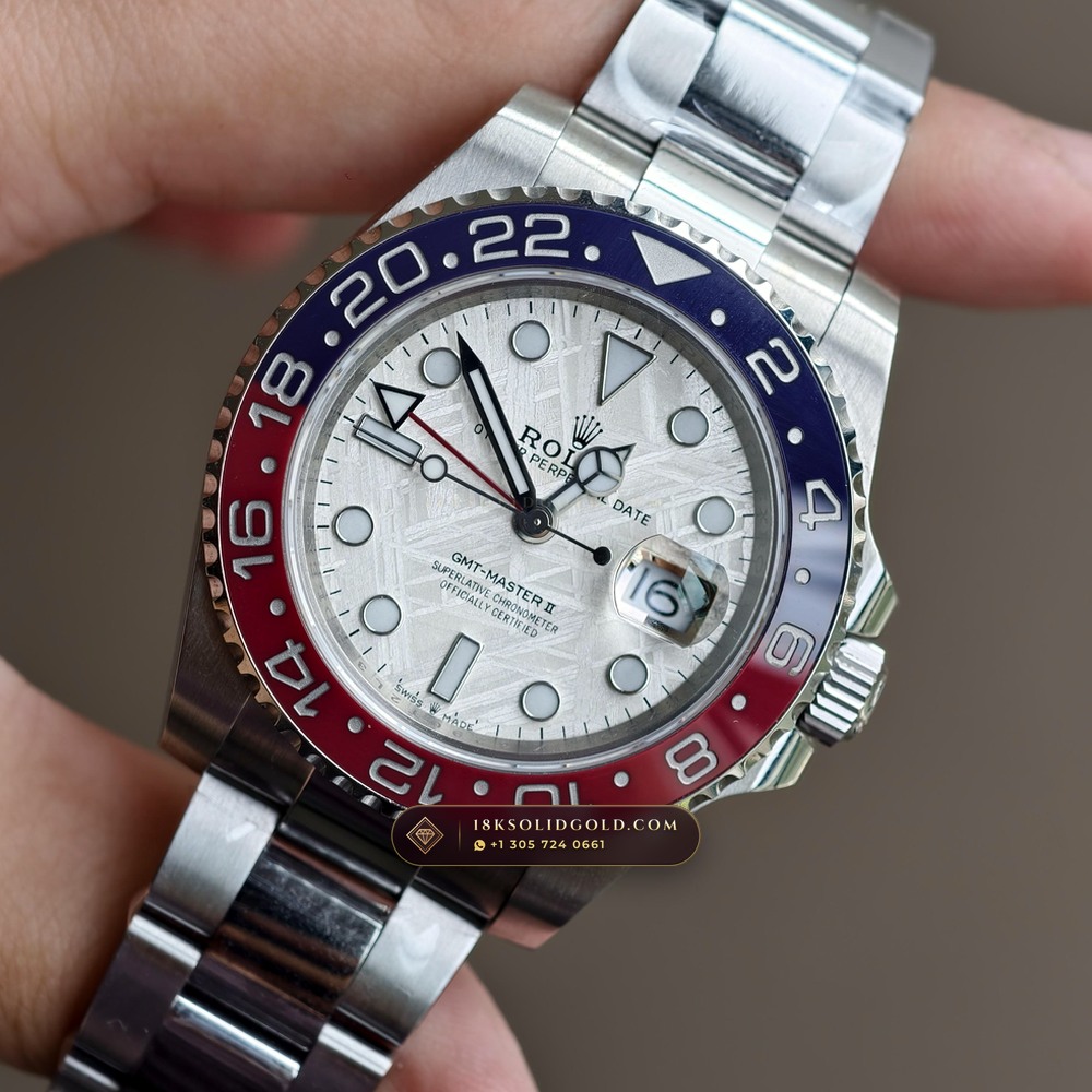 Rolex GMT-Master II Gibeon Meteorite Dial 18K White Gold Reference 126719BLRO — Hallmarked Edition angle 3