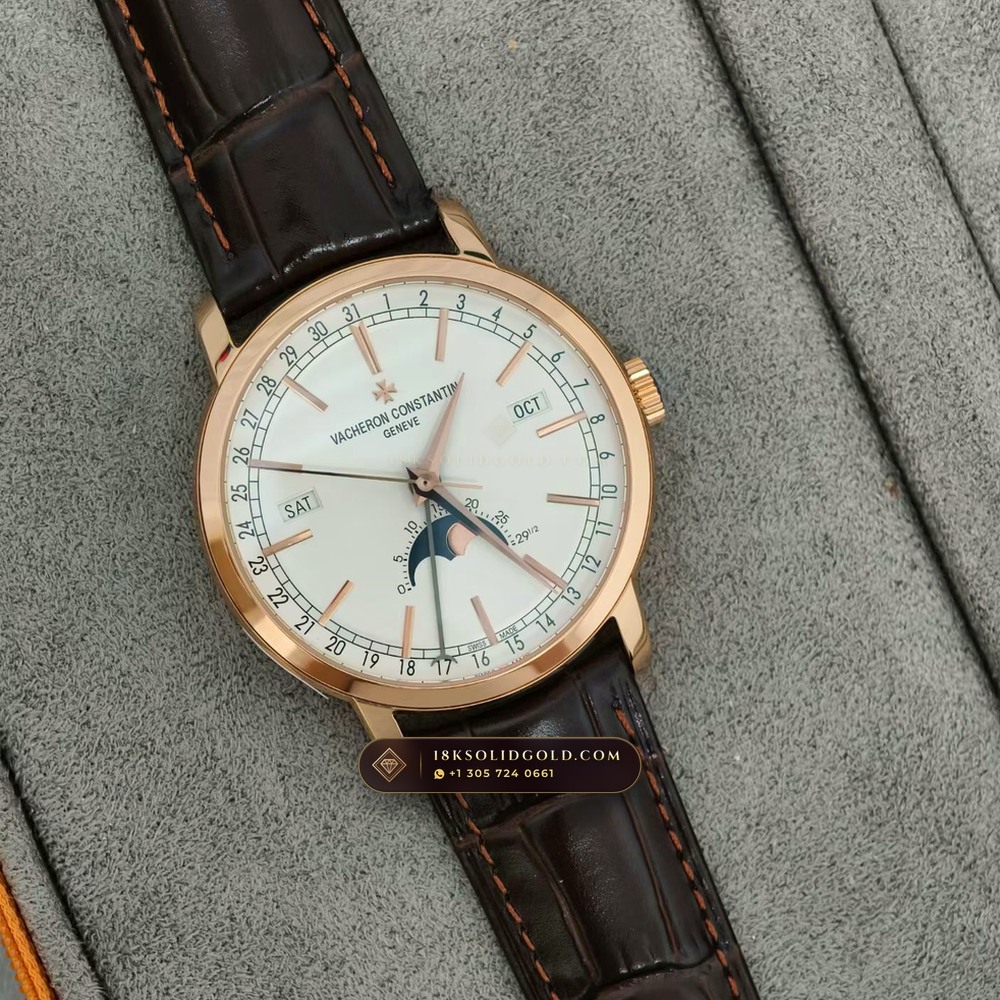 Vacheron Constantin Traditionnelle Complete Calendar Openface 18K Rose Gold Reference 4010T/000R-B344 — Hallmarked Edition angle 2