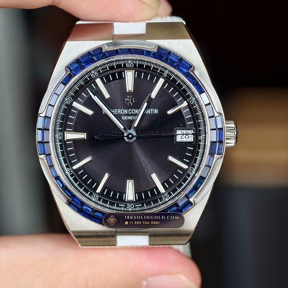Vacheron Constantin Overseas Self-Winding 41mm Baguette Sapphire Bezel 18K White Gold Reference 4500V/110G-B705 — Hallmarked Edition