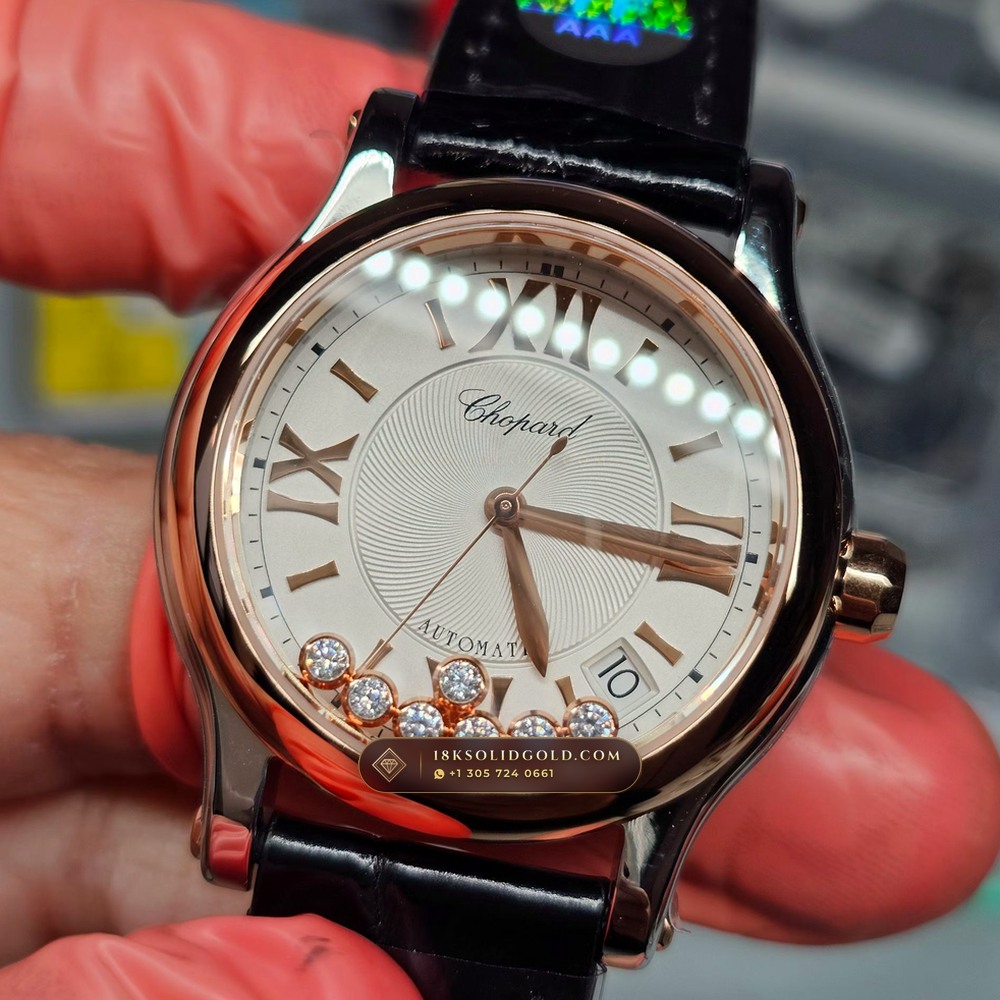 Chopard Happy Sport Icons 36mm Floating Diamonds Reference 278559-3001 — Salon Edition angle 3
